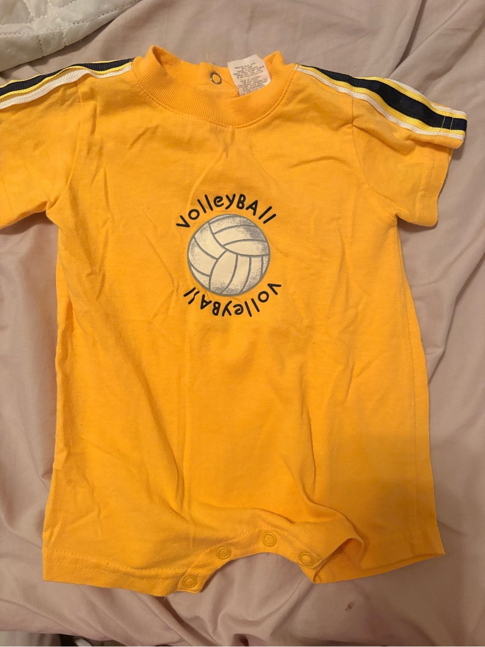 Kids Yellow Volleyball Graphic Romper